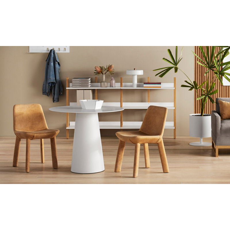 Circula Round Dining Table, White, Standard (30" Height), 36" W x 36" L