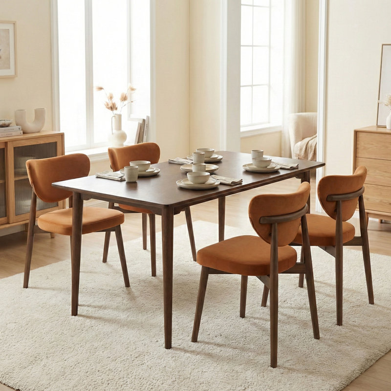 Ashford Oak Rectangle Wooden Dining Table - 140cm, Walnut