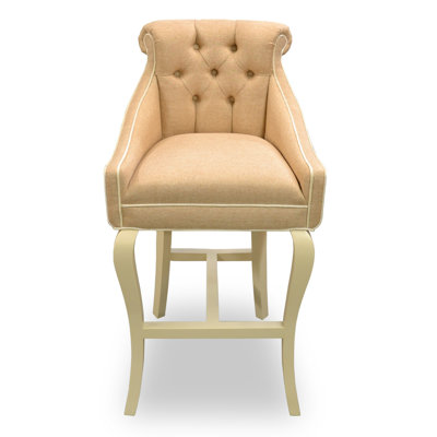 Orion Upholstered Stool with Solid Wood Frame