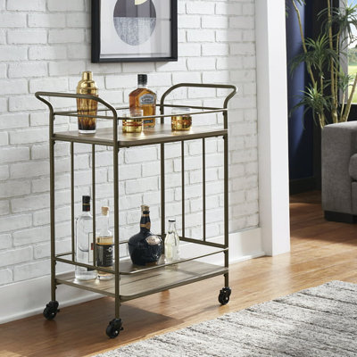 Bromarg Metal Frame Bar Cart by 17 Stories