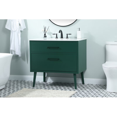 Steinfeldt 36'' Single Bathroom Vanity with Engineered Marble Top