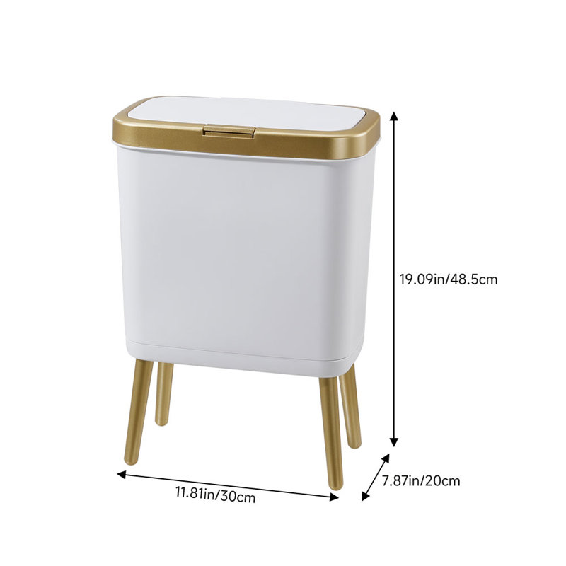 PP Manual Lift Waste Bin - 15L, White