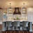 8-Light Dimmable Black Gold Glass Drum Chandelier