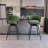 360 Swivel Linen Bar Stools Of 2 With Black Metal Base, , And Footrest For Bars, Taverns, Kitchen Islands Relax Woven Stool Legs, Back, Comfortable Seat Island, Cafe