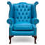 Upholstered Full Grain Leather Wingback Chair