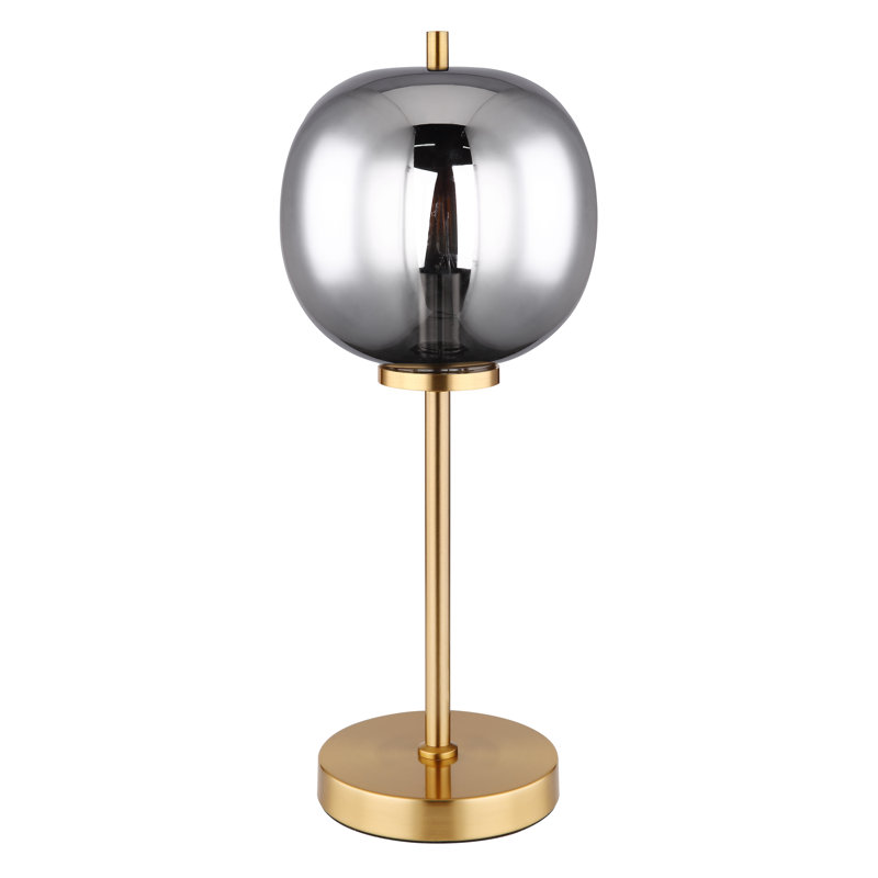 Cobe Metal Table Lamp, Gold Base/Smoke Shade