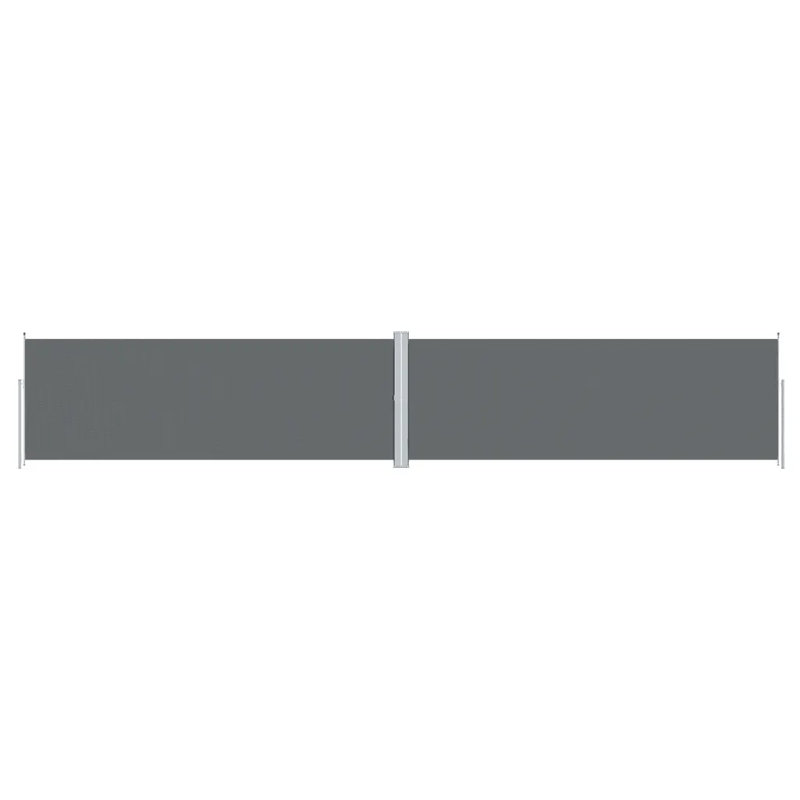 Dakota Fields 1000cm W x 220cm D Plastic Cover Motorised Retractable Side Awning, 180cm H x 1000cm W x 220cm D, Grey