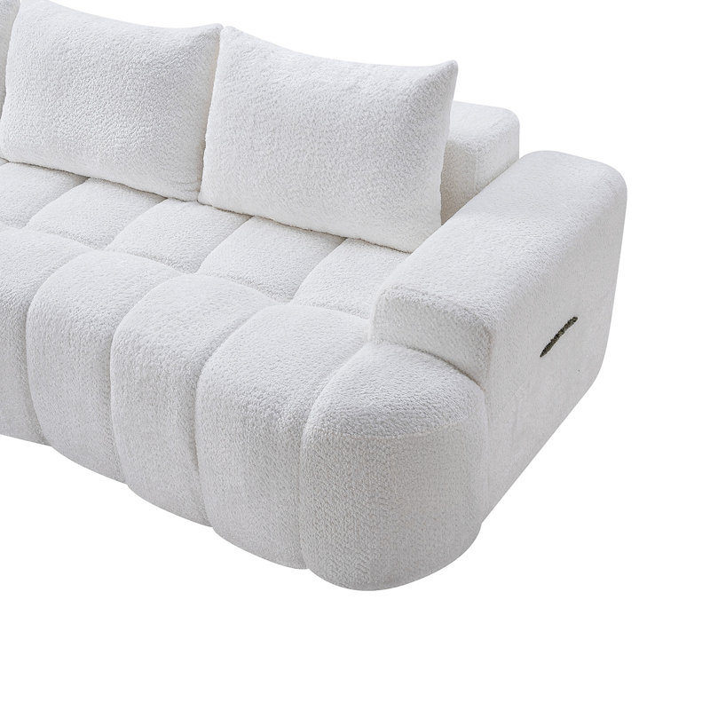Canapé modulaire surdimensionné incurvé surdimensionné de 100 po surdimensionné et très grand, canapé à 3 places en forme de nuage avec mousse haute résilience