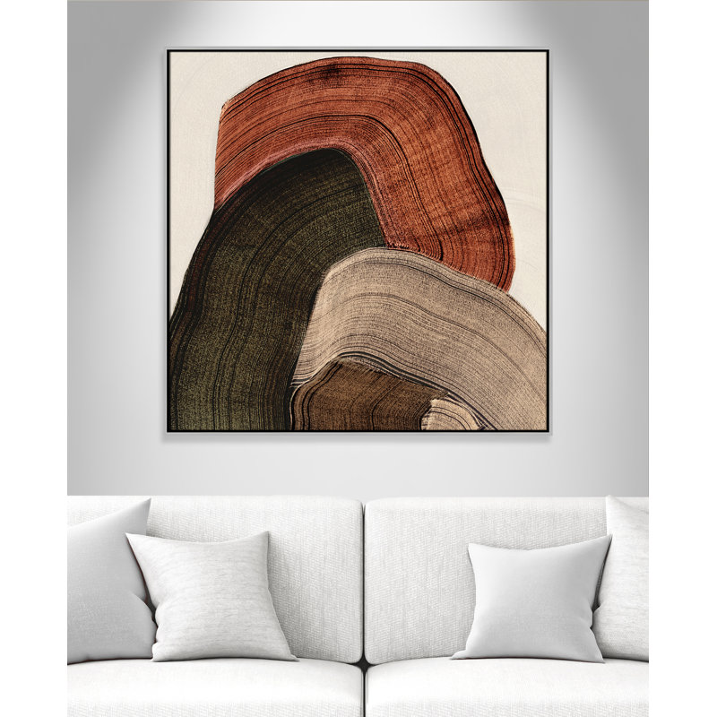«Folded Earth I» par Casa Fine Arts, Toile avec cadre, Silver Floater, L 41,5 po x H 41,5 po