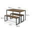 Winterton 3-Piece 4-Seater Dining Set with Wood Top & Steel Frame-1018272828-1018272829