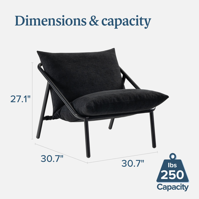 Fauteuil d'appoint Ayatt, Logan gris foncé