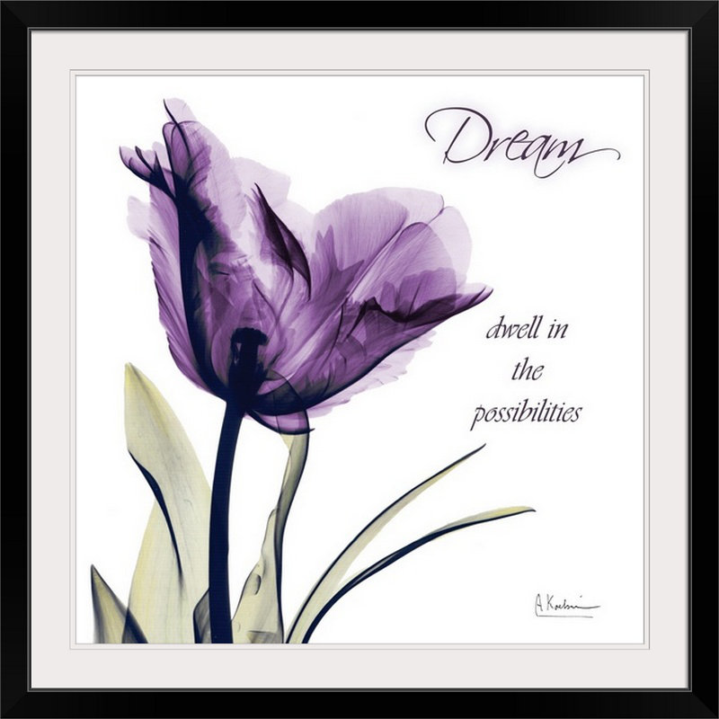 Inspirational Tulip X-Ray Albert Koetsier - Print, 32" H x 32" W x 1" D, Black Framed