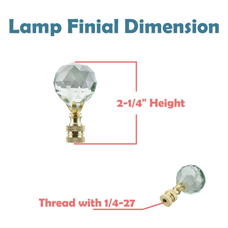 Faceted Crystal Lamp Finial, Light Blue