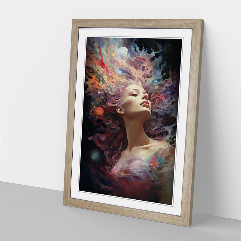 Universe Realism - Single Picture Frame Print on Wood, Oak Framed, 34cm H x 25cm W
