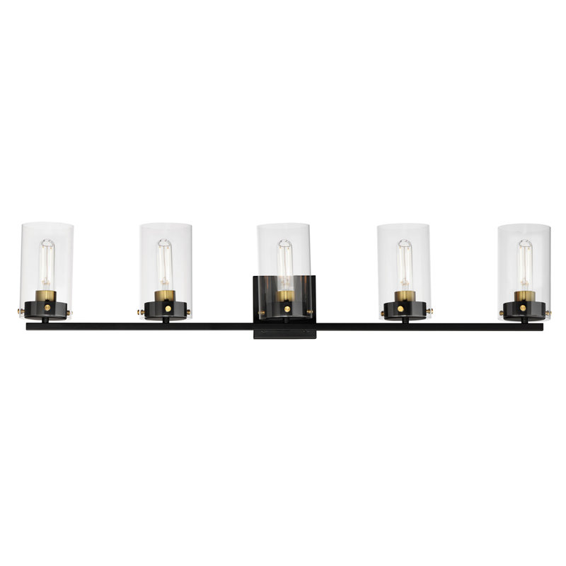 Danyielle 5 - Light Dimmable Vanity Light, Black/Satin Brass