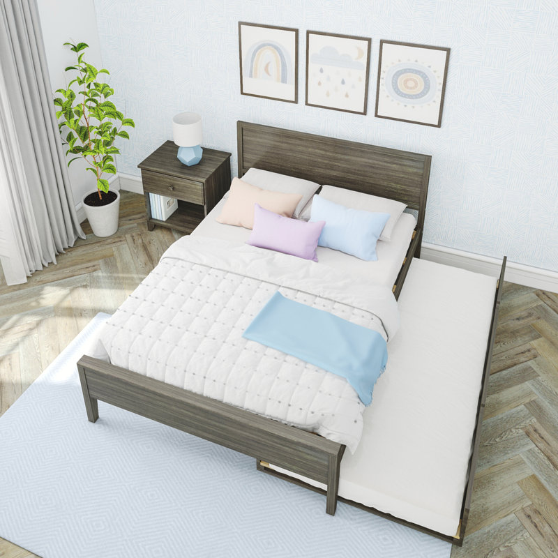Lit gigogne en bois massif Rosenthal, Argile, Double