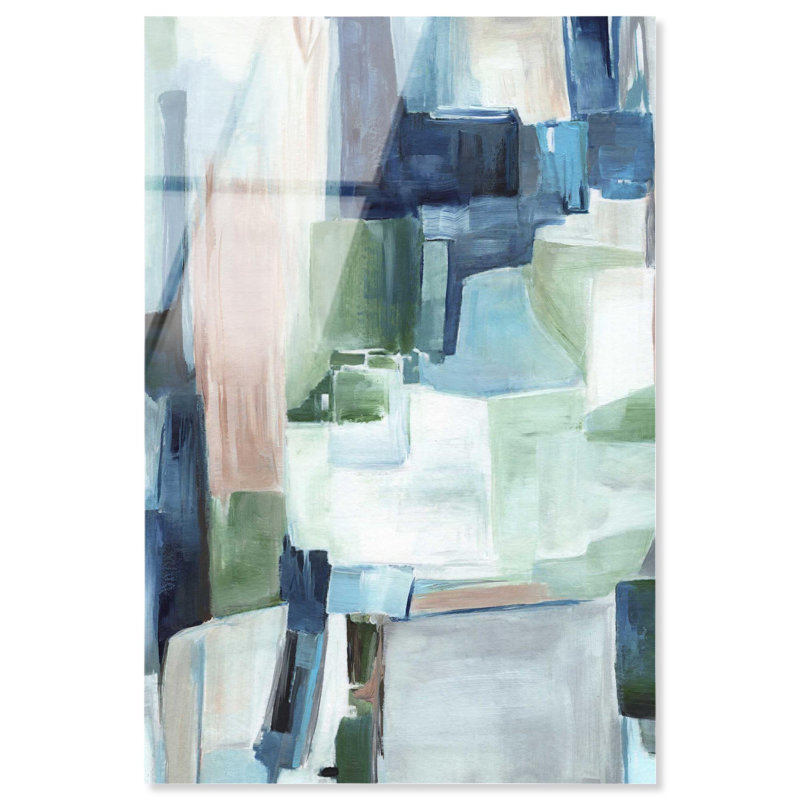 Imprimé acrylique bleu sarcelle et bleu par Art Remedy, H 15 po x l 10 po