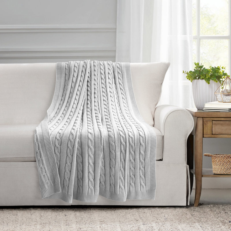 Jeté Paisely Soft, Gris clair