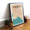 «Long Beach City Map», reproduction d'impression sur affiche en beige