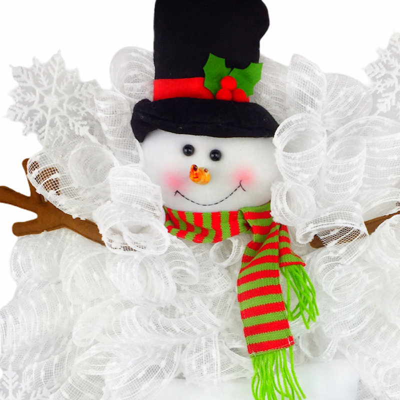 Couronne de Noël en forme de bonhomme de neige 18 po