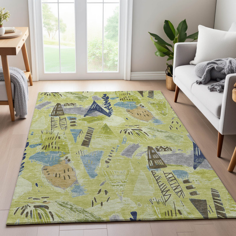 Premium Machine Washable Harjo AMF1573 Modern Rug, Rectangle 2'6" x 3'10"