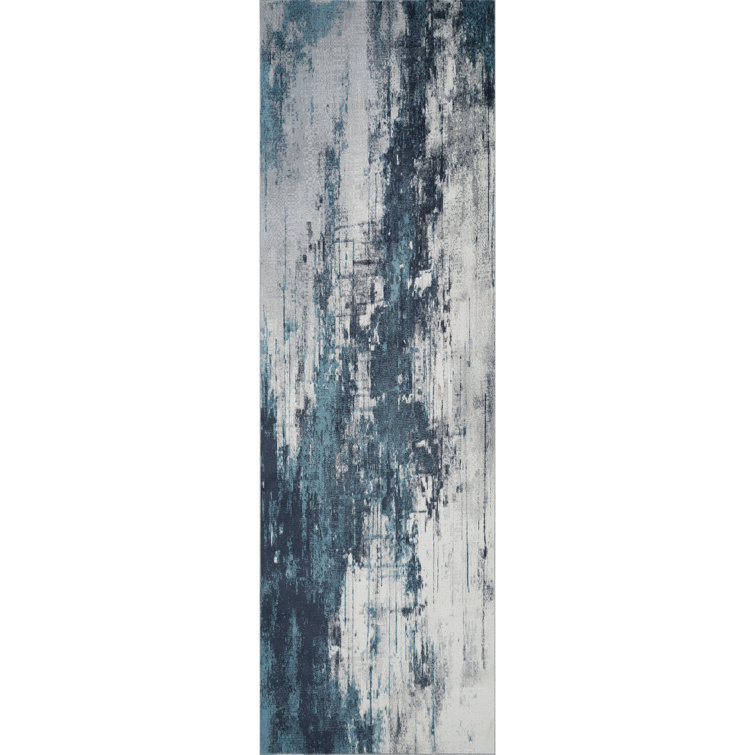 Machine Washable Liam Blue/Gray Rug