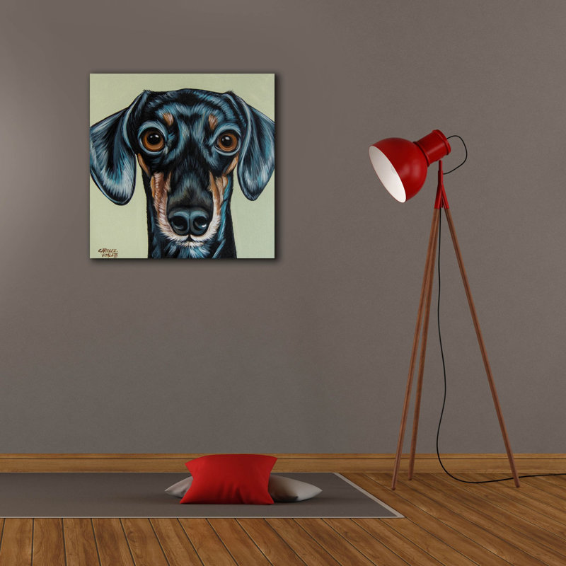 «Traditional Dachshund» par Carolee Vitaletti, art mural sur toile, H 26 po x l 26 po x P 1,5 po