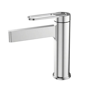 Robinet de salle de bain Lloyd & Franklyn - Mélangeur de lavabo monotrou, laiton massif certifié Cupc, finition électrolytique moderne - Chrome