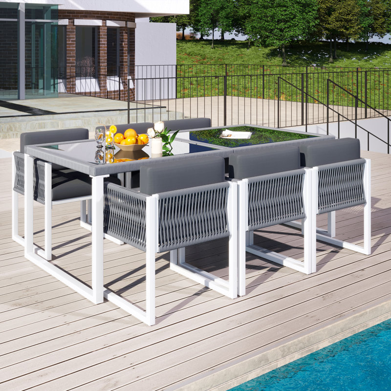 6 - Person Patio Dining Set with Rectangular Table