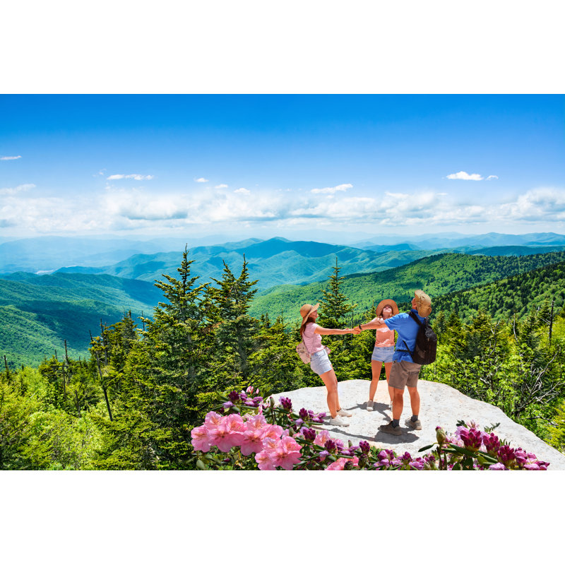 Family Having Fun In Mountains. by MargaretW - Wrapped Canvas Print, 30cm H x 46cm W