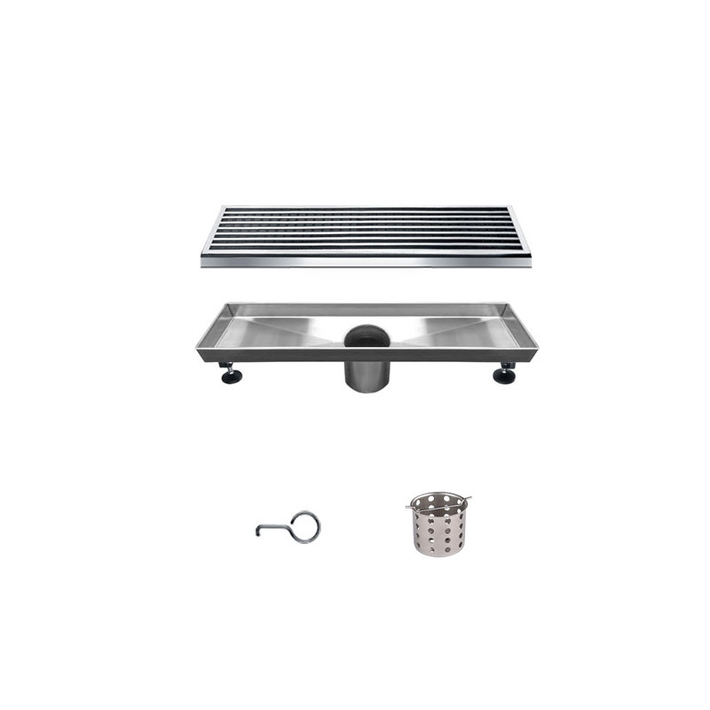 Wheaton River Series 12 Inch Long Stainless Steel Linear Floor Shower Drain