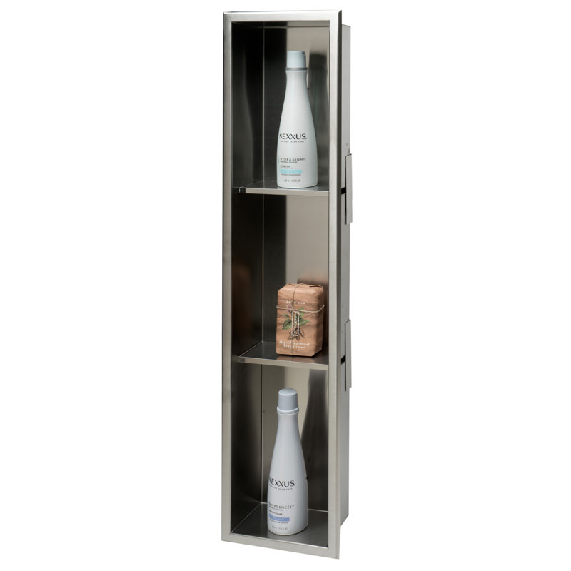 Niche de douche verticale en acier inoxydable, Acier inoxydable brossé