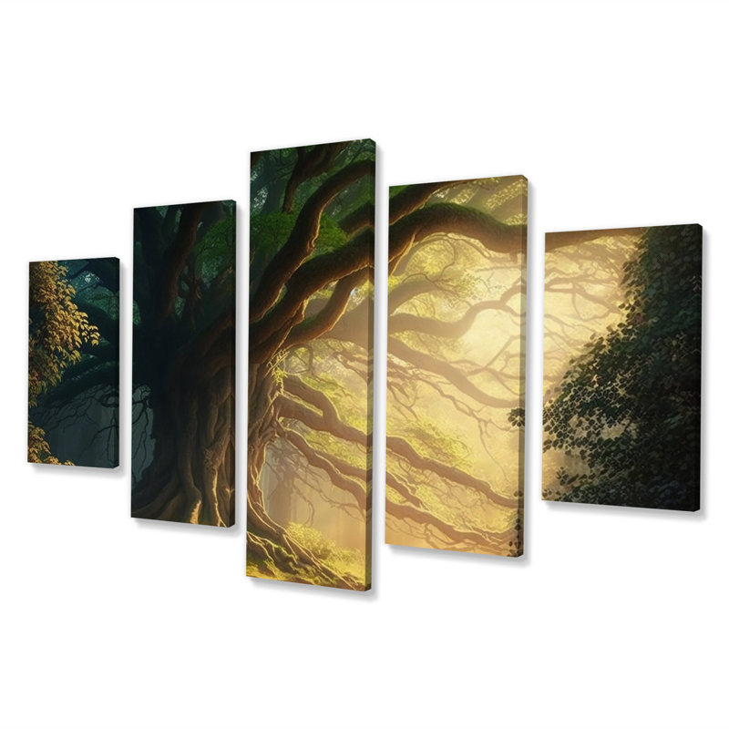 Hansbrough - Décoration murale forêt - 5 panneaux
