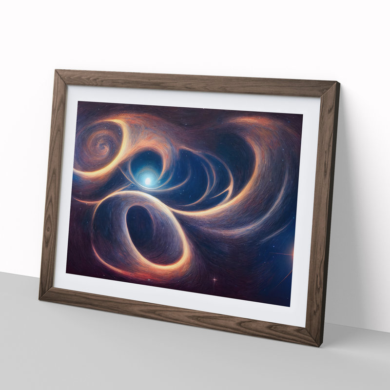 XH1022-8723X Surreal Cosmos Vol.3 - Single Picture Frame Print, 25cm H x 34cm W x 2cm D, Walnut