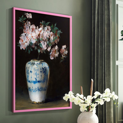 Pink Azalea Framed Print - Solid Wood