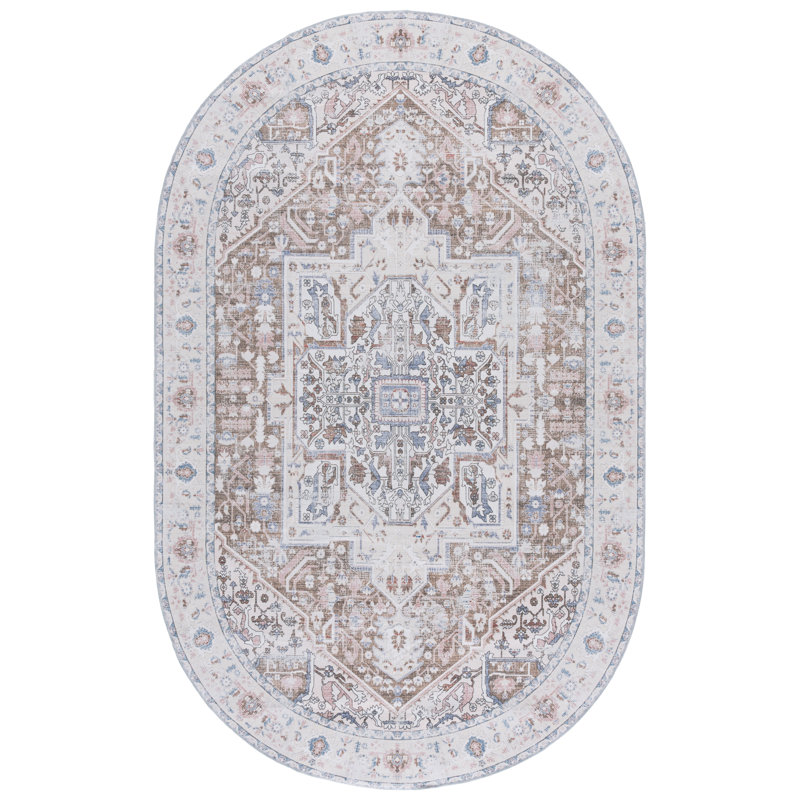 Arizona Performance Machine Washable Oriental Rug, Oval 5' x 8'