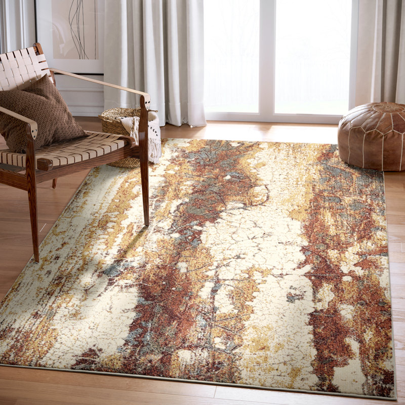 Tapis beige Asif Southwestern, Rectangle de 6 pi x 9 pi