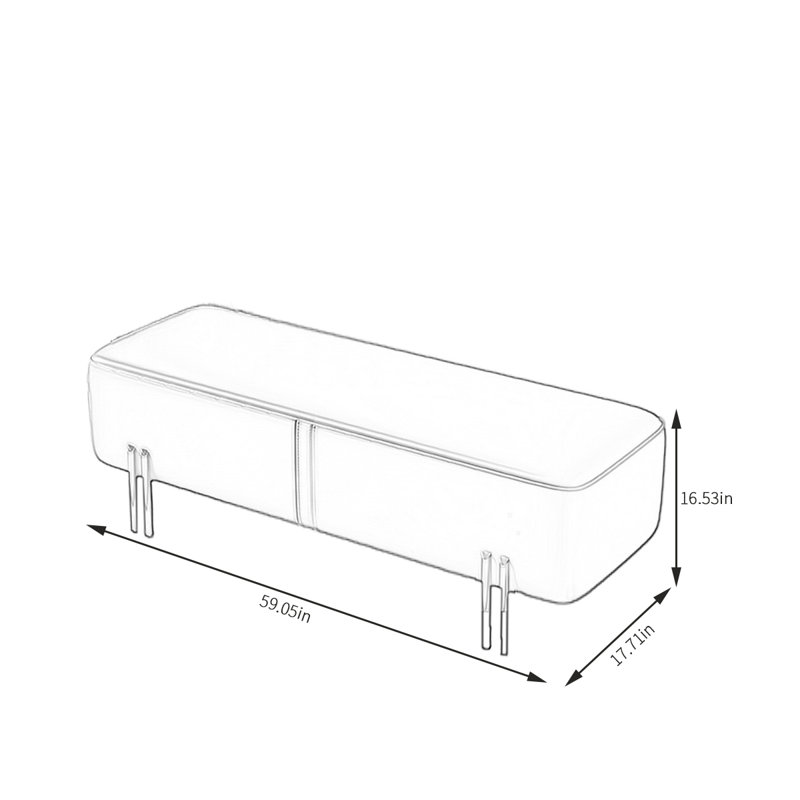 Banc de rangement Tatyona, H 16,53 po x l 59,05 po x P 17,71 po , Bleu/orange