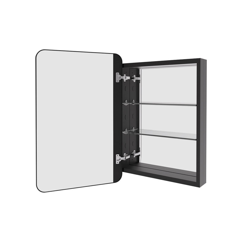 Armoire à pharmacie rectangulaire encastrée / à fixation en surface l 20 po x H 26 po Haddington, Noir mat