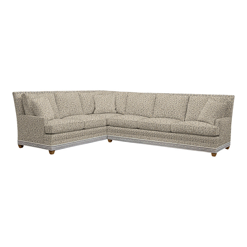 American Bungalow 2-Piece Riverside L- Sectional, Nadia Eclipse Polyester, Casa Blanca, Yes