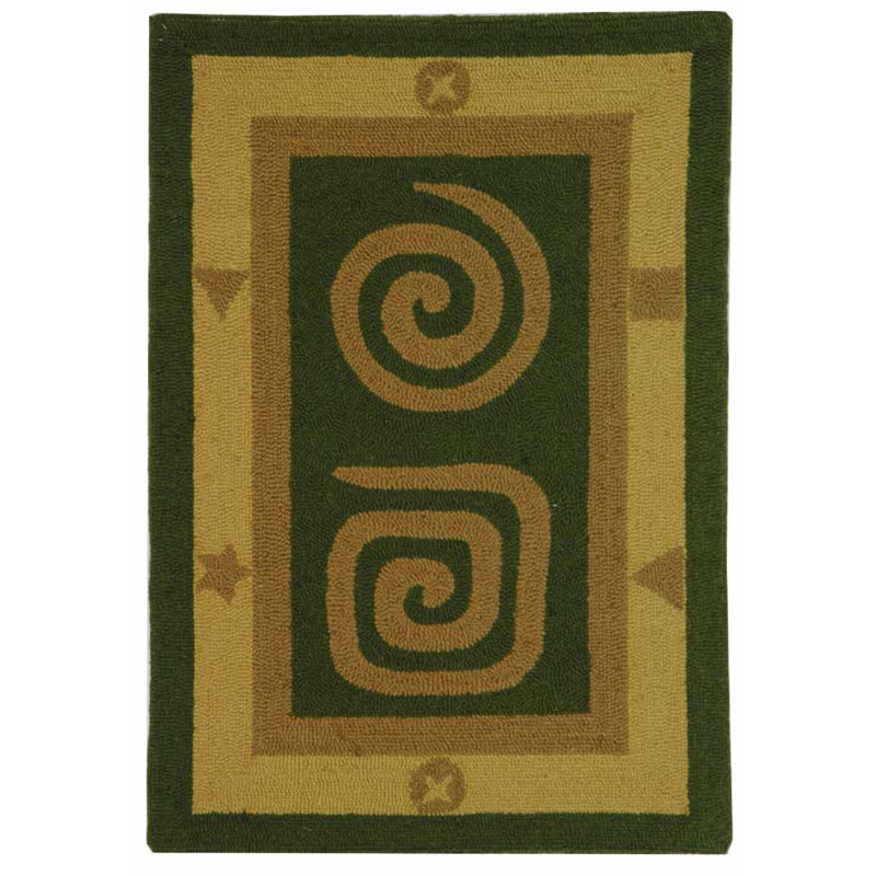 Ardilla Hand Hooked Wool Pile Abstract Rug, Rectangle 3'9" x 5'9"