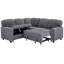 Canapé-lit modulaire en velours côtelé avec lit escamotable et rangement Brycen-115292057