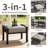 Desert Comfort Set of 2: 26" All-Weather Metal Ottomans, Khaki Frame with Gray Cushions - Outdoor Footrests for Patio or Deck-527569128