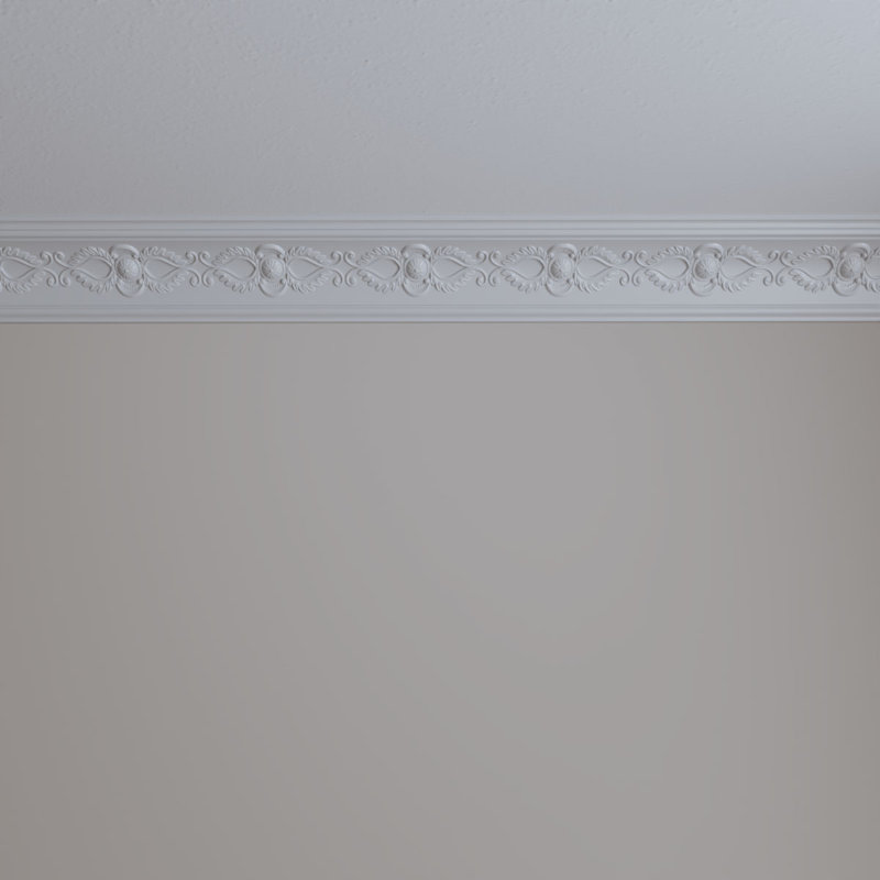 Primed White Polyurethane Geometric Crown Moulding Sample