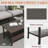 2 Piece Outdoor Patio Set, 70” All-Weather Metal 3-Seat Metal Patio Sofa And Rectangular Coffee Table , Black Frame With Gray Cushions-586228533-586228534