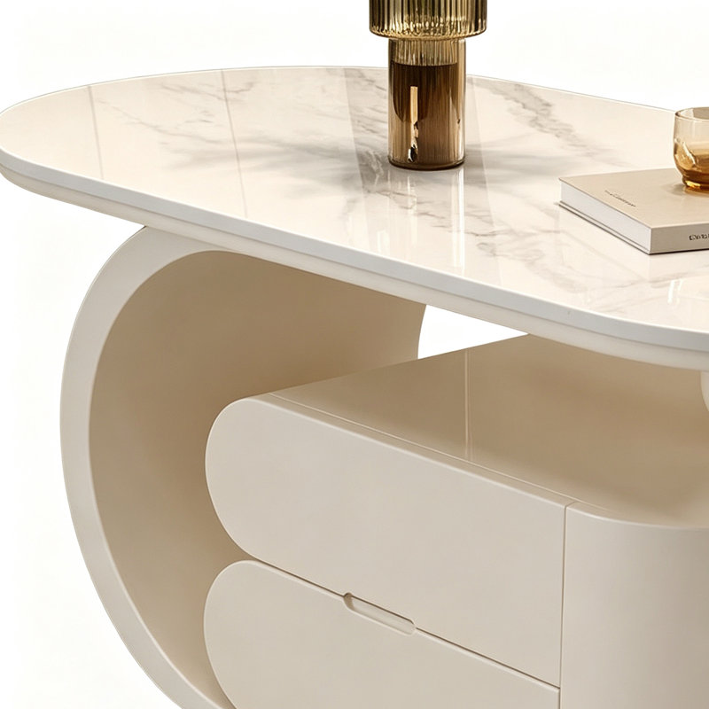 Holub, H 17,71 po x l 31,49 po x P 15,74 po, White; Gray/White, Marbre