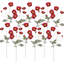 Faux Poppy Spray   Set of 12   4" x 2" x 24"   Red