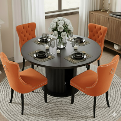 48 Inch Round Dining Table Sets For 4-6 People