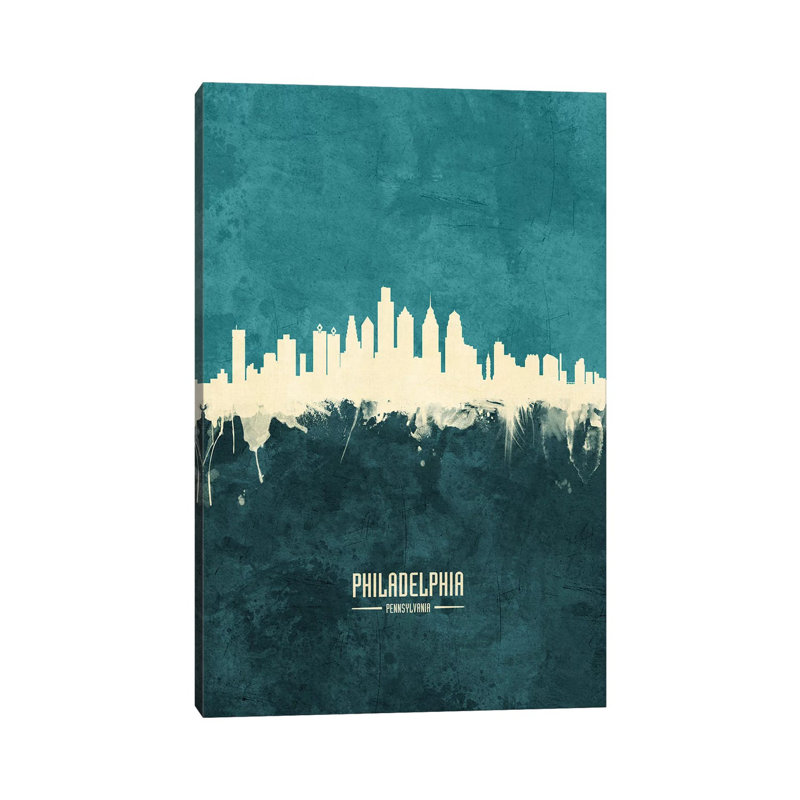Philadelphia Pennsylvania Skyline by Michael Tompsett - Wrapped Canvas Print, 66.04 cm H x 45.72 cm W x 1.91 cm D