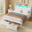 Modern Upholstered Platform Bed with Storage, Headboard, USB Charging Station & LED Lights-1449381662-1449381661-1464360063